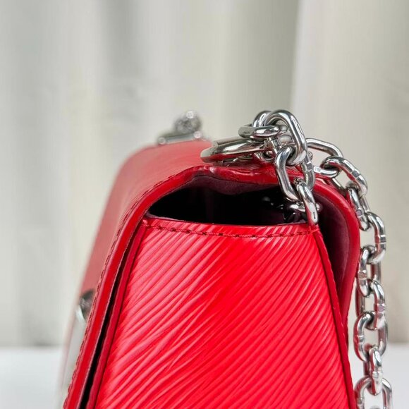 Louis Vuitton Red Epi Leather Twist Shoulder Bag Crossbody with Iconic LV Logo - Picture 7 of 10